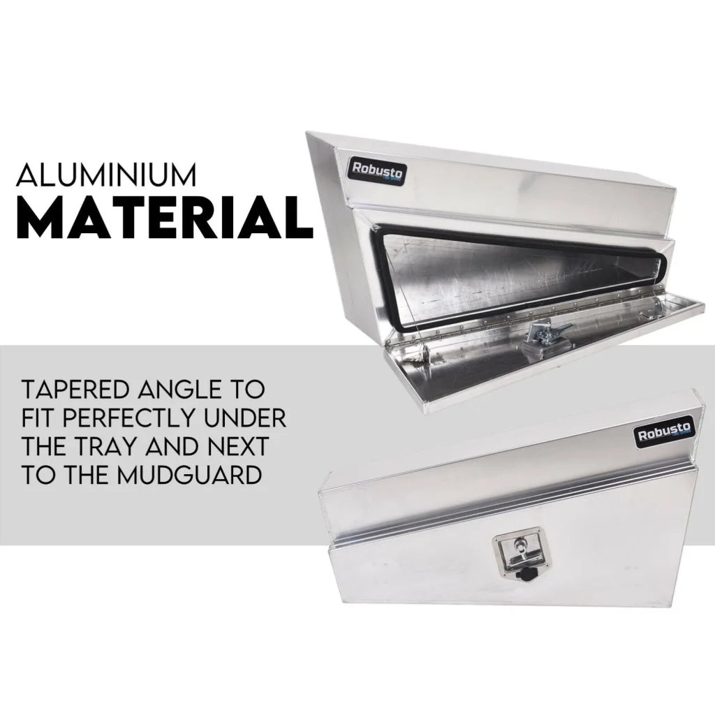 Aluminium Under Tray Tool Box Pair Set Underbody 900mm