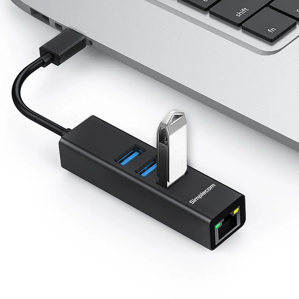 Aluminium USB-C Hub 3 Port with Gigabit Ethernet Adapter