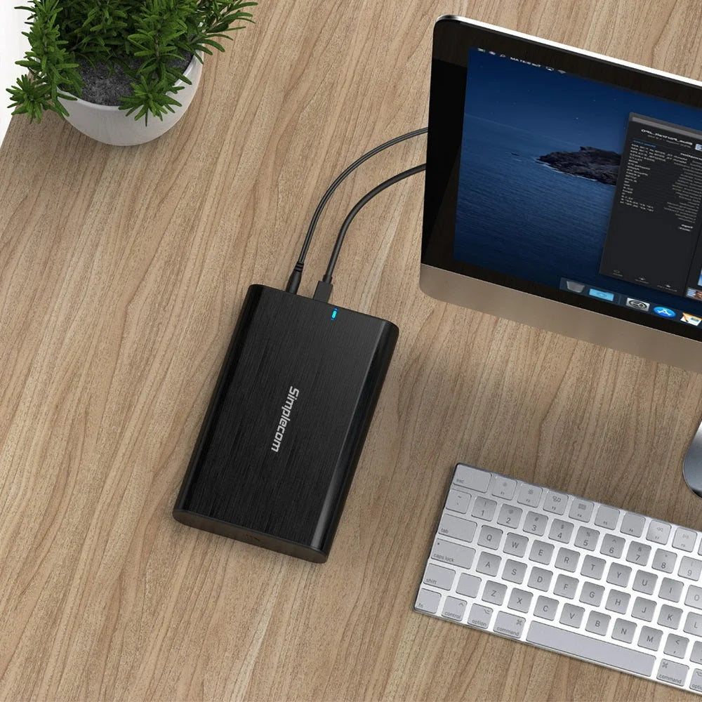 Aluminum 3.5’’ SATA to USB-C External Hard Drive Enclosure