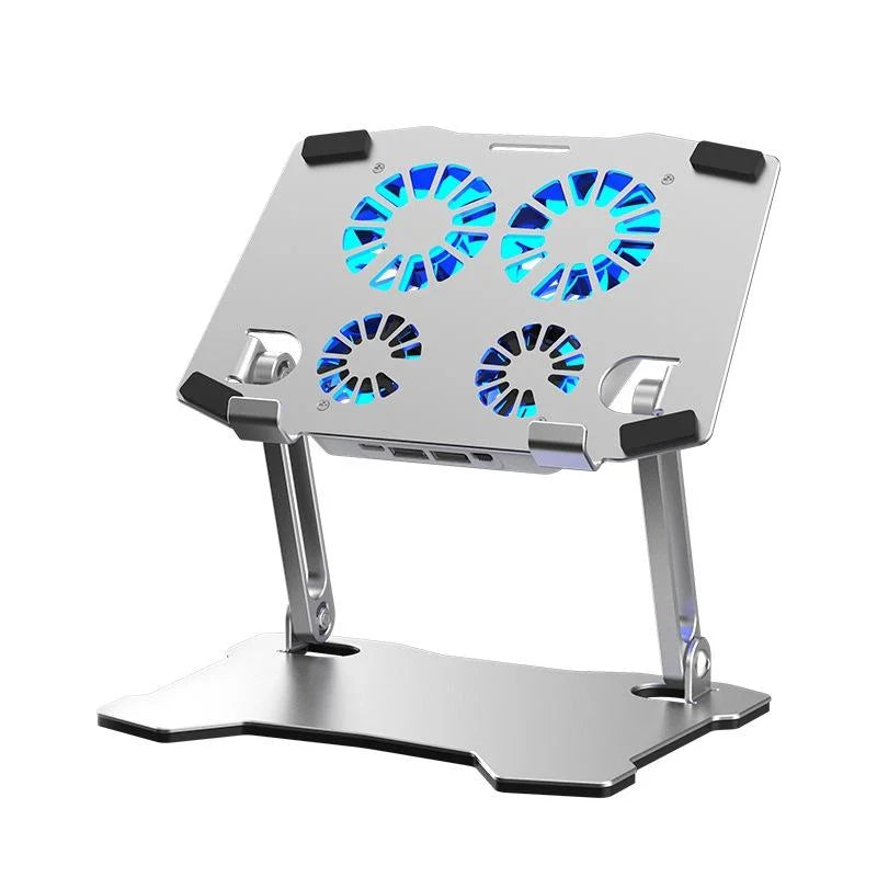 Aluminum Laptop Cooling Stand With 4 Fans-1964932361061797896