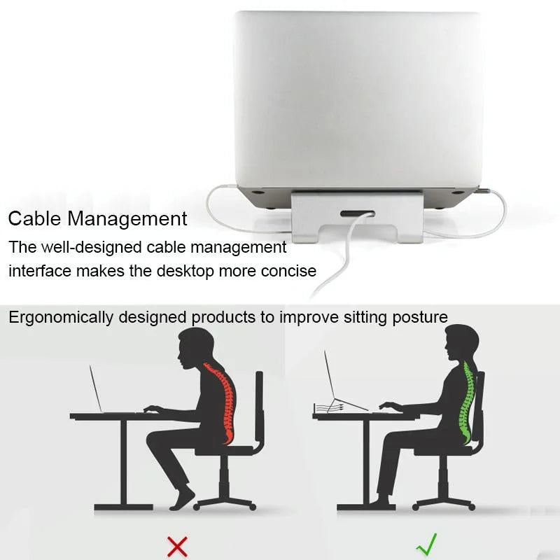 Aluminum Laptop Stand with Cooling - Electronics > Computer