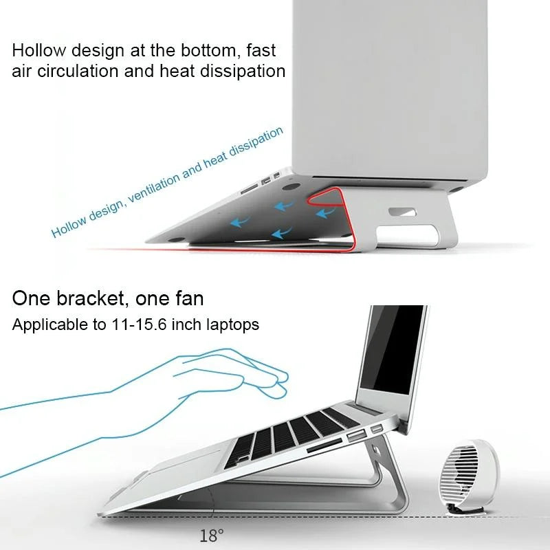 Aluminum Laptop Stand with Cooling - Electronics > Computer