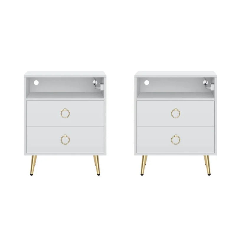 Amelia Modern LED Bedside table with USB and power socket