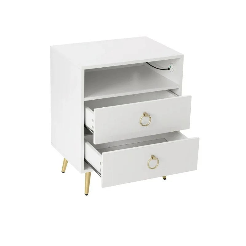 Amelia Modern LED Bedside table with USB and power socket
