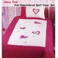 Amia Hearts Embroidered Quilt Cover Set Single - Home &