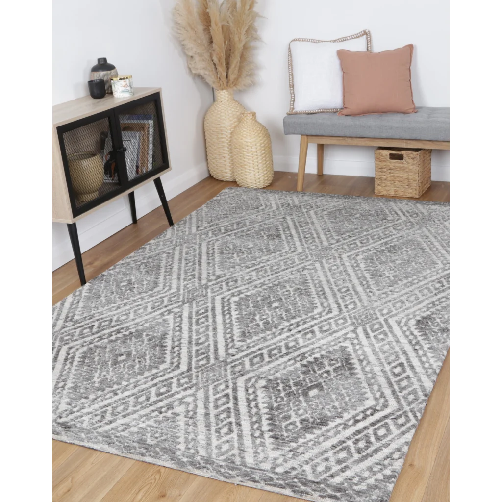 Amritsar AMRI05 Charcoal & Beige Rug - 160x230 - Home &