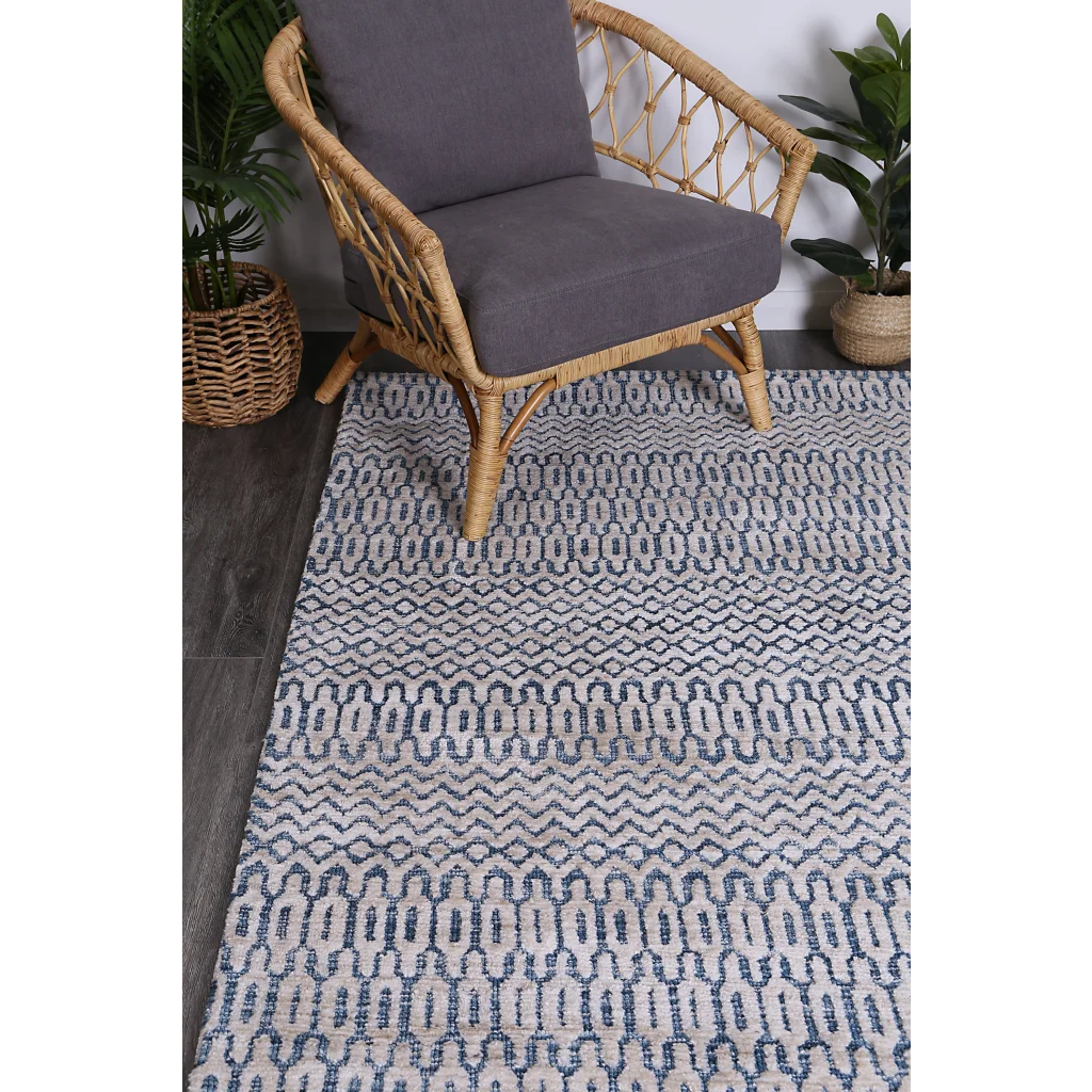 Amritsar Camphils Navy Tribal Rug - 240x330 - Home & Garden