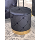 Amy Storage Foot Stools Set of 2 - Black / Gold - Furniture