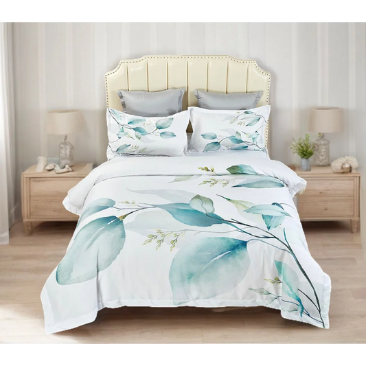 Angelis Leaves Quilt Cover Set - Super King Size - Home &
