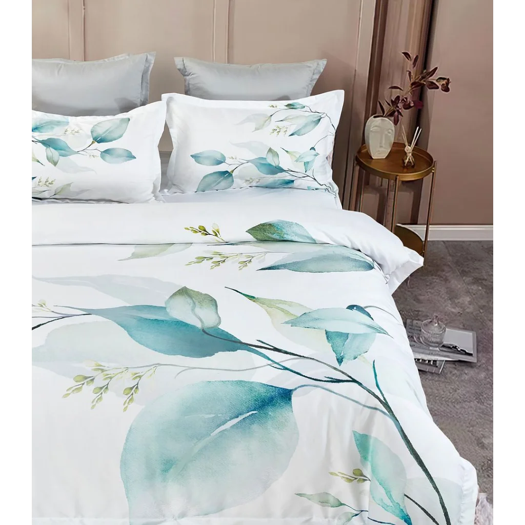 Angelis Leaves Quilt Cover Set - Super King Size - Home &