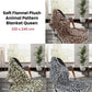 Animal Pattern Soft Flannel Plush Queen Size Blanket 220 x