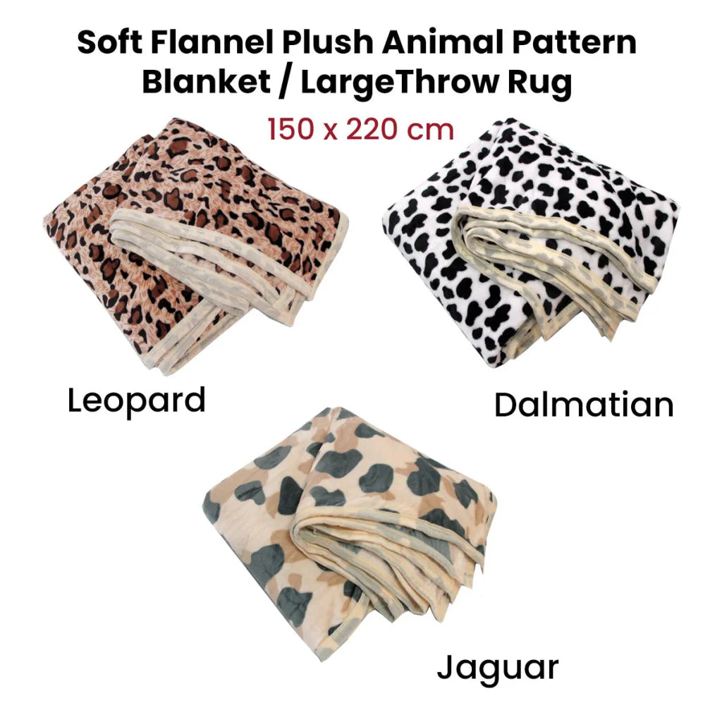Animal Skin Pattern Soft Flannel Plush Single Size Blanket