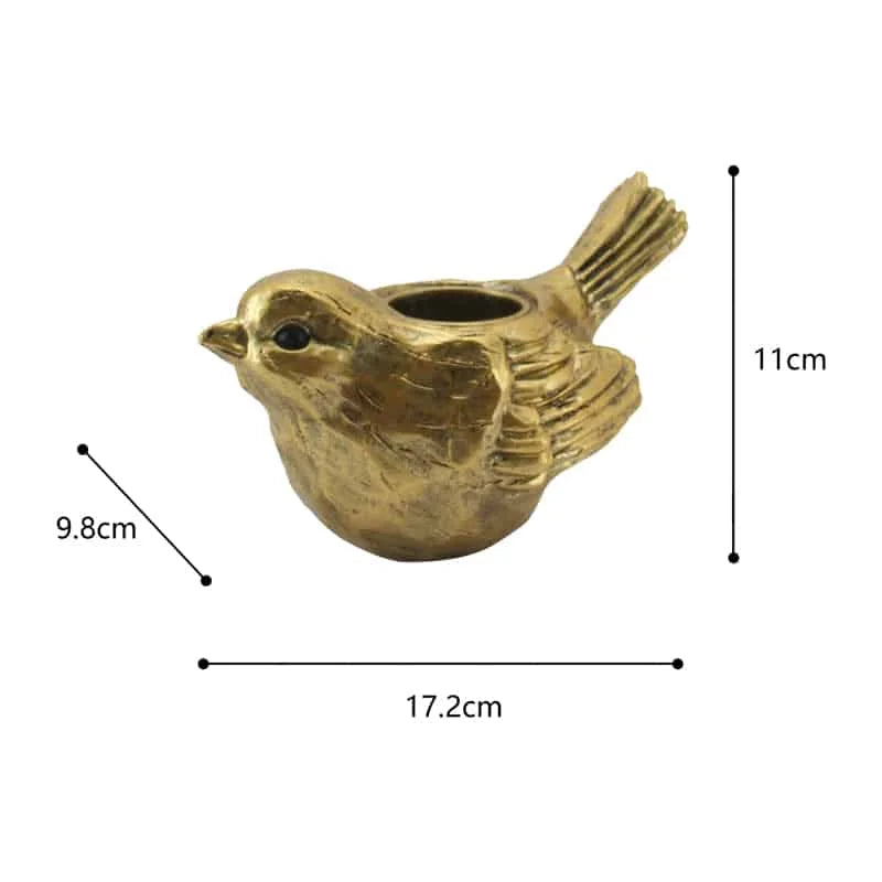 Anique Gold Bird Tealight Candleholder 11cm - Health &
