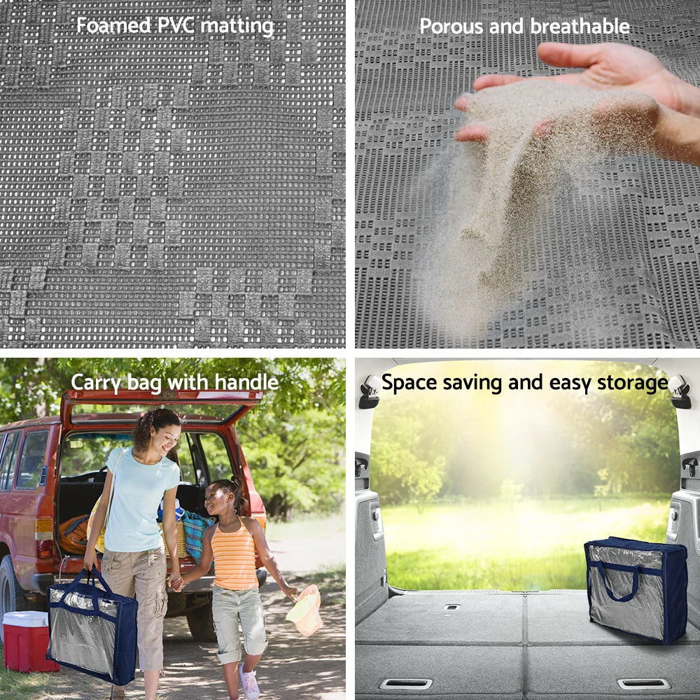 Annex matting floor with pack contents and accessory layout