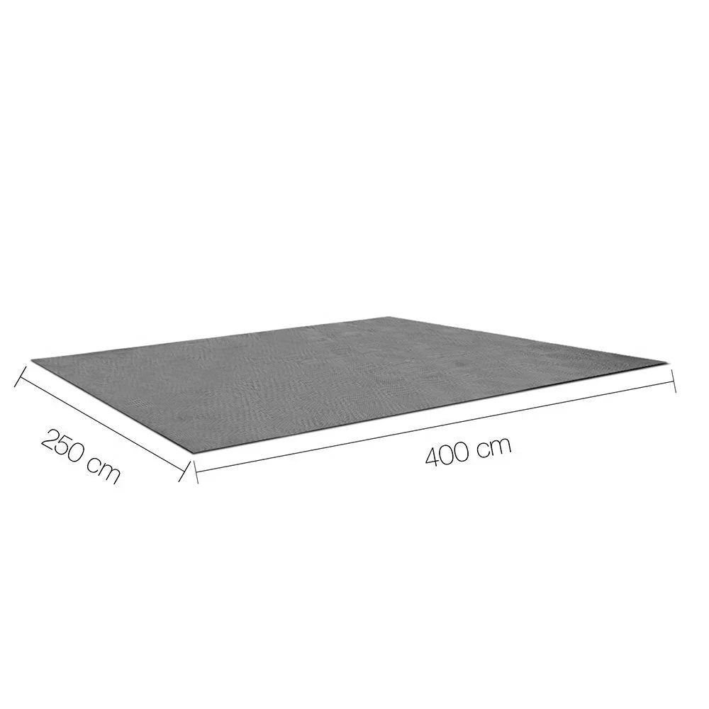 Grey mesh 4x2 annex matting floor with assembled layout and visible hardware