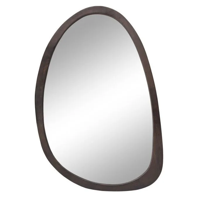Antique Wooden Wall Mirror HD Odd Shaped Home Dcor 50x70cm