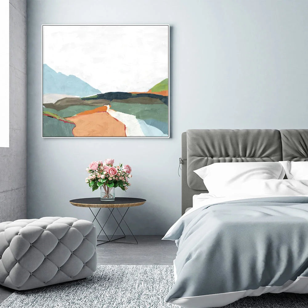 April Morning Wall Art Canvas 40cmx40cm White Frame - Home