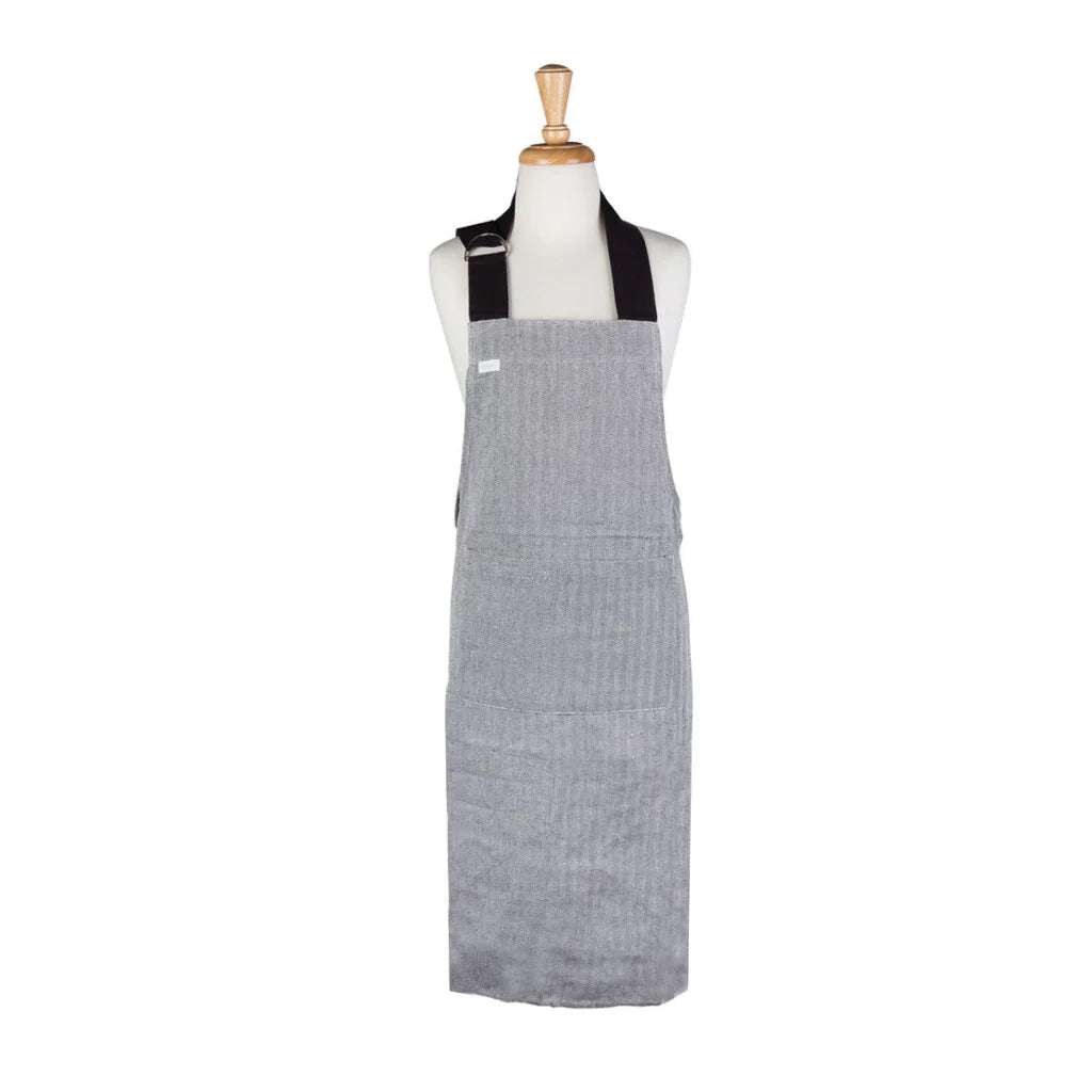 Apron Rans Herringbone Cotton - Black - Home & Garden