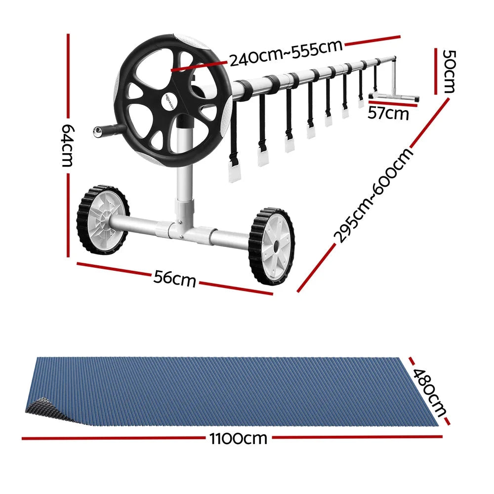 Aqua Buddy Pool Cover 600 Micron 11x4.8m w/ Roller 5.55m