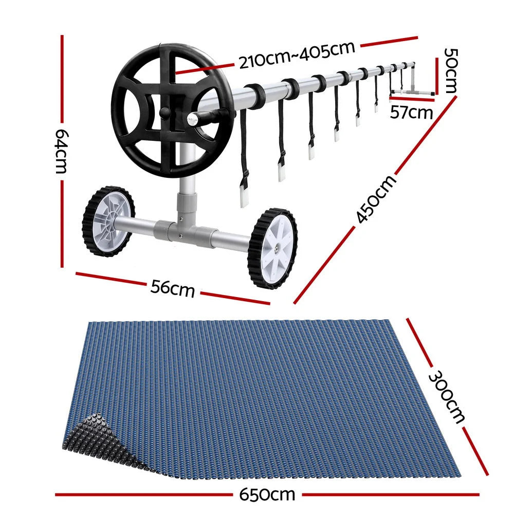 Pool Cover 600 Micron 6 5x3m w Roller 4m