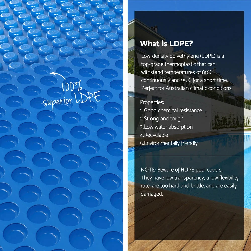 5x3m swimming pool cover with folded blanket edge and bubble texture