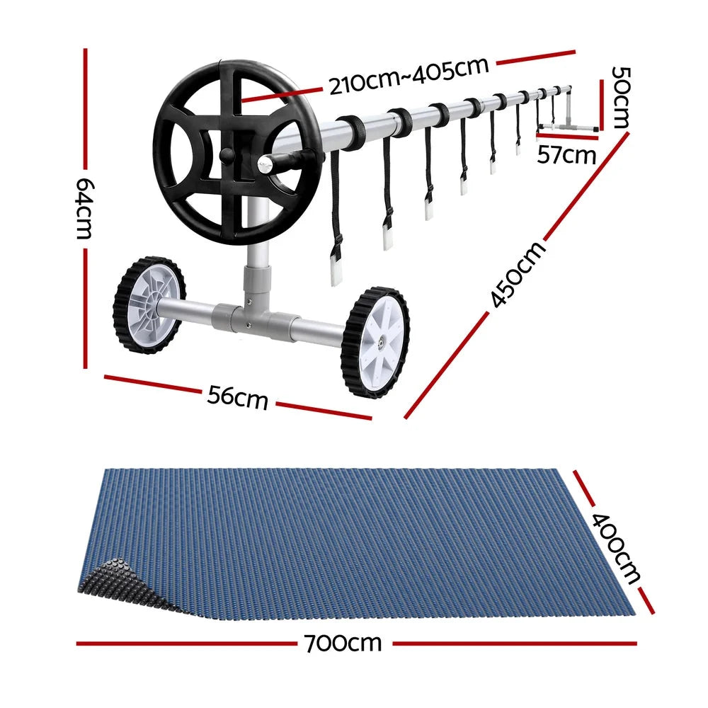 Aqua Buddy Pool Cover 600 Micron 7x4m w/ Roller 4m Swimming