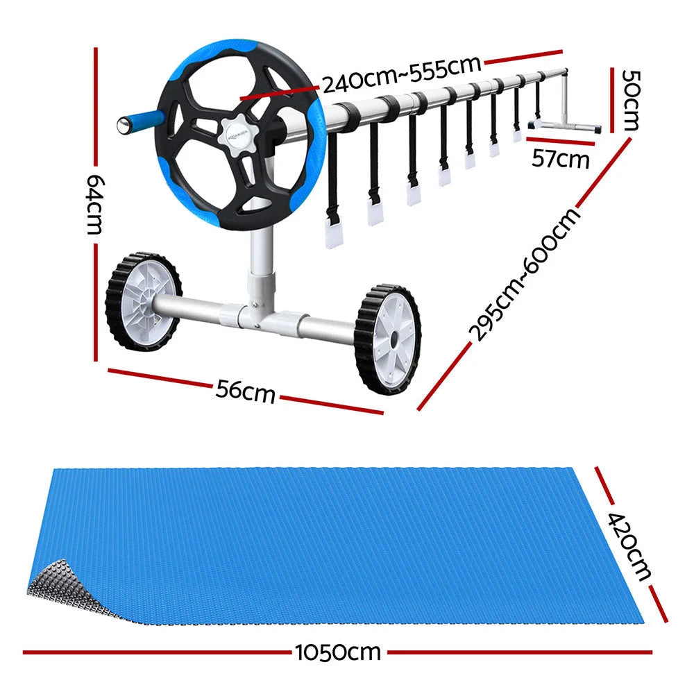 Blue solar swimming pool cover
