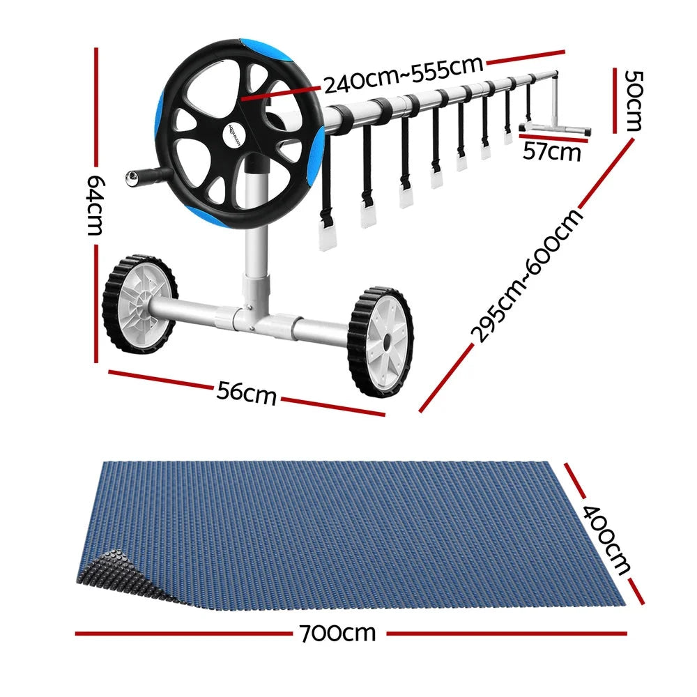 Pool Cover 7x4m 600 Micron w Roller 5