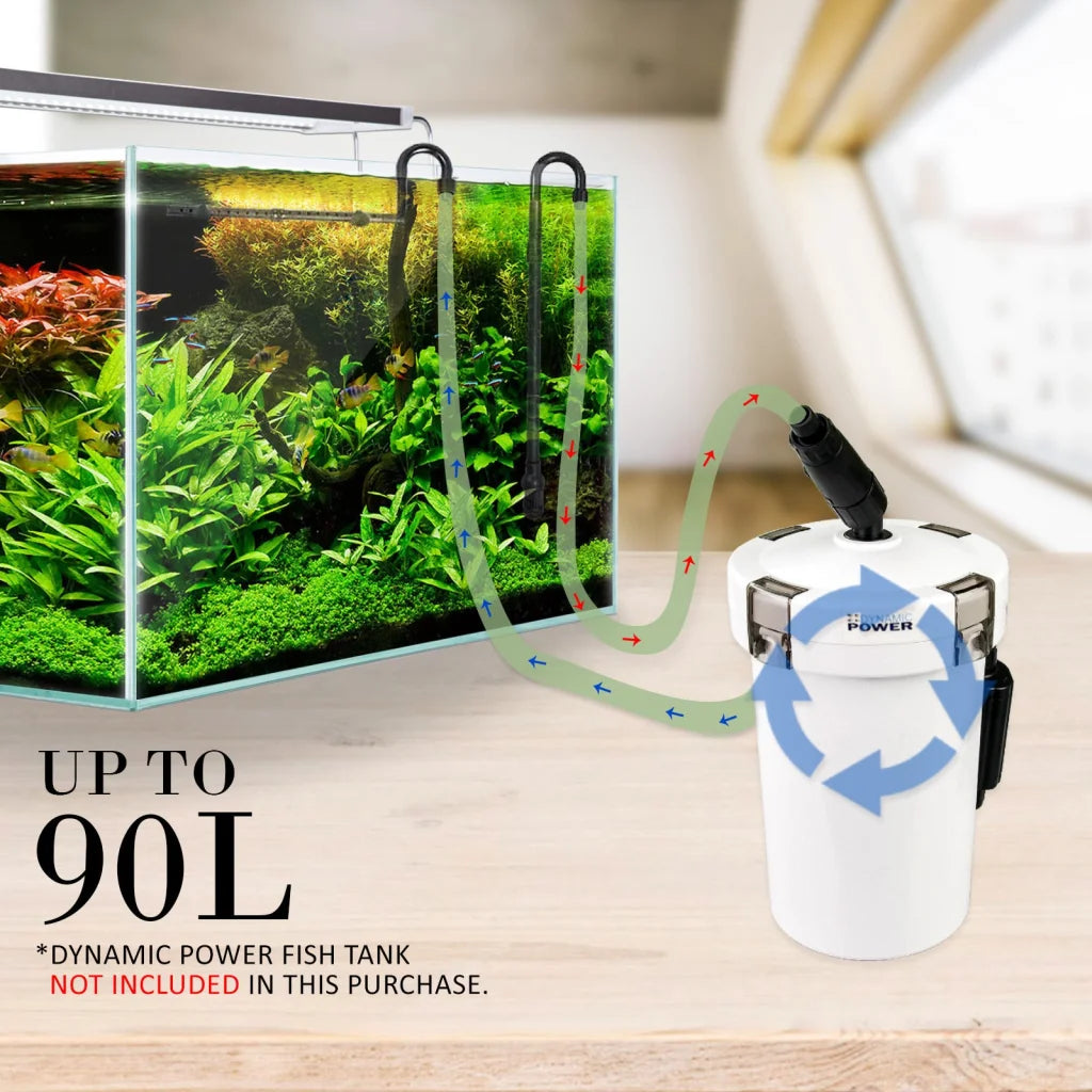 Aquarium External Canister Filter 400L/H - Dynamic Power