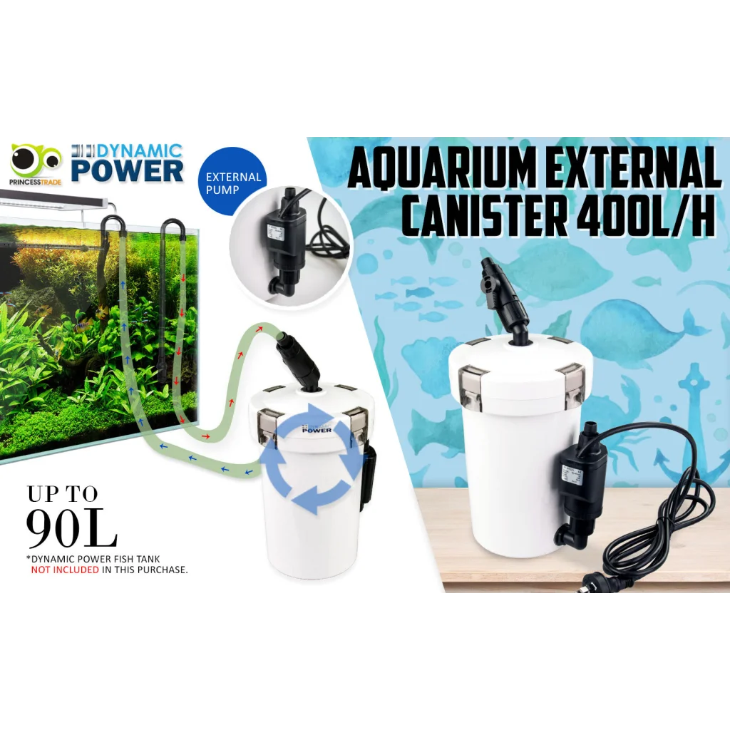 Aquarium External Canister Filter 400L/H - Dynamic Power