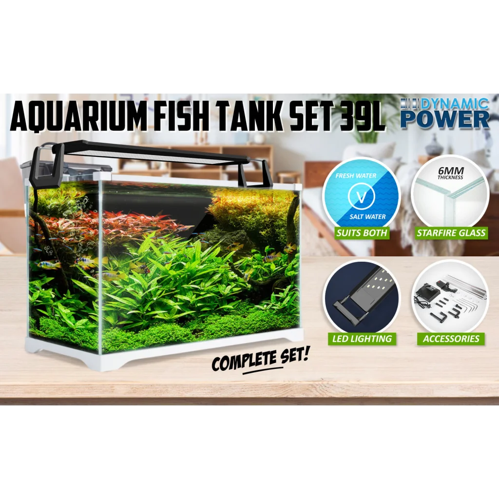 Aquarium Fish Tank 39L Starfire Glass - Dynamic Power
