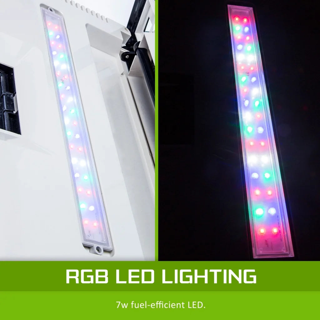 Aquarium Fish Tank 52L Curved Glass RGB LED - Dynamic Power