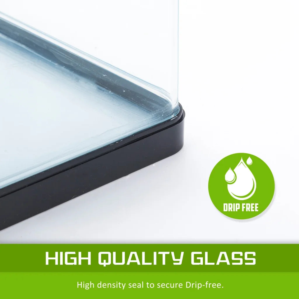 Aquarium Fish Tank 52L Curved Glass RGB LED - Dynamic Power