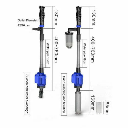 Aquarium Fish Tank Cleaner Water Exchanger Siphon Vacuum