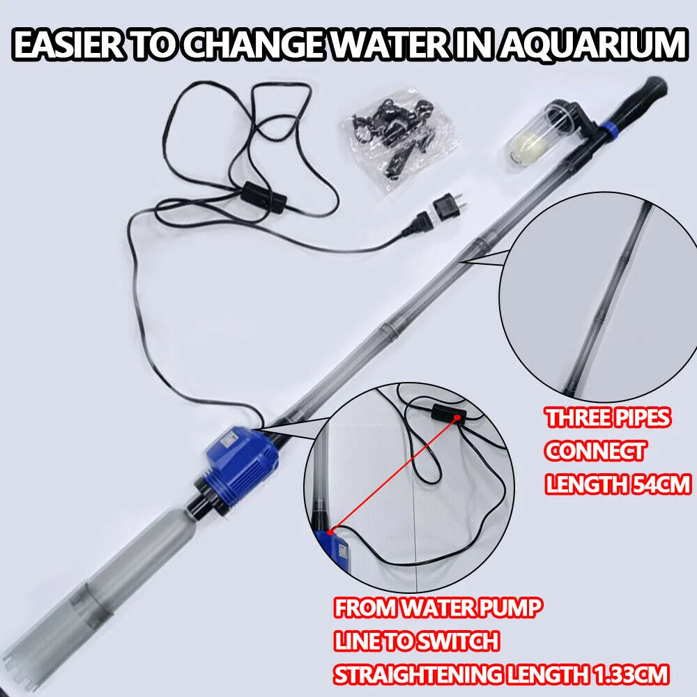 Aquarium Fish Tank Cleaner Water Exchanger Siphon Vacuum