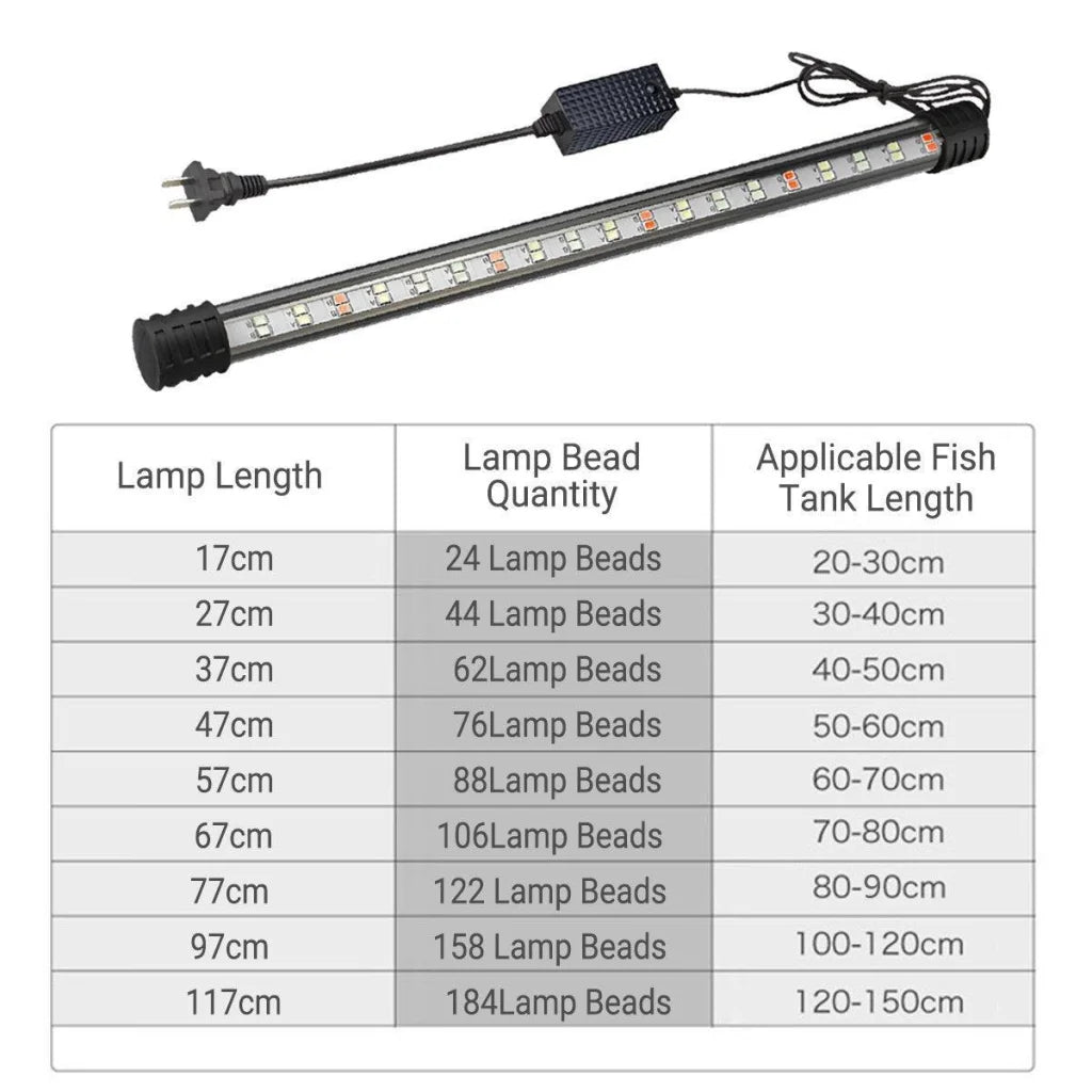 Aquarium Fish Tank Light LED Waterproof Full Spectrum Aqua