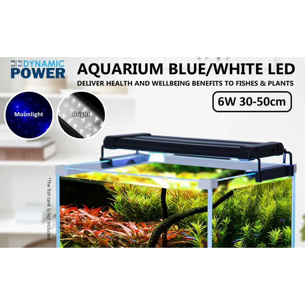 Aquarium LED Light Blue White for Tank 30-50cm Set of 2
