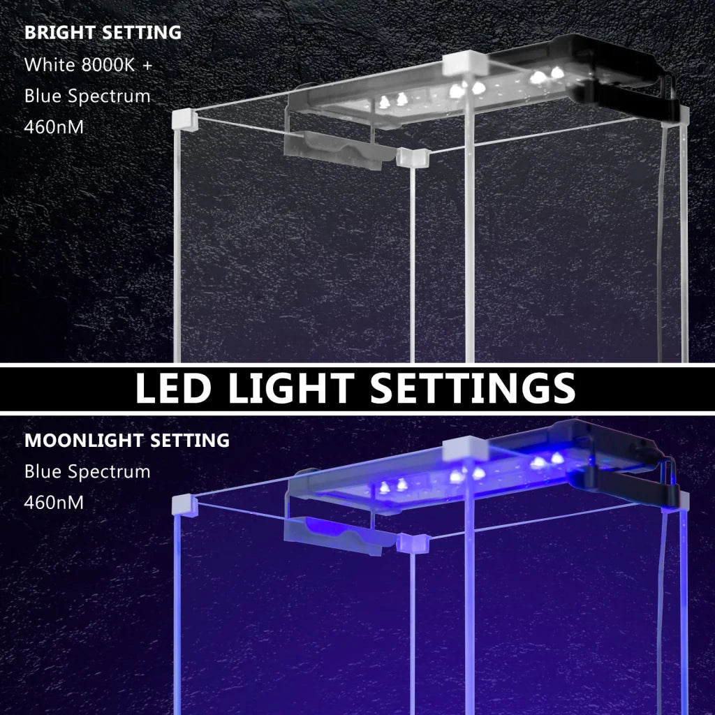 Aquarium LED Light Blue White for Tank 30-50cm Set of 2