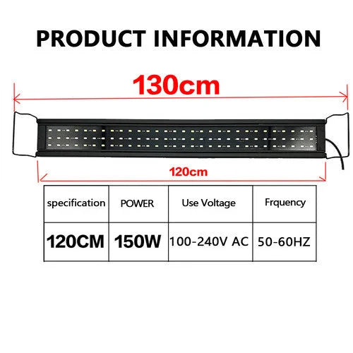 Aquarium LED lighting with component details and storage context