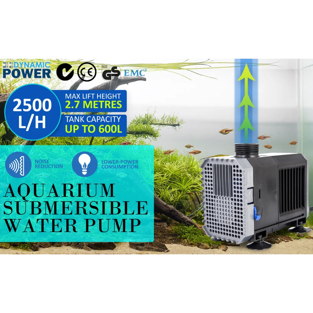 Aquarium Submersible Water Pump 2500L/H 45W 2.7m Pond