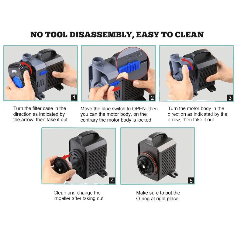 Aquarium Water Pump 140W 16000L/H Submersible Fountain Pond