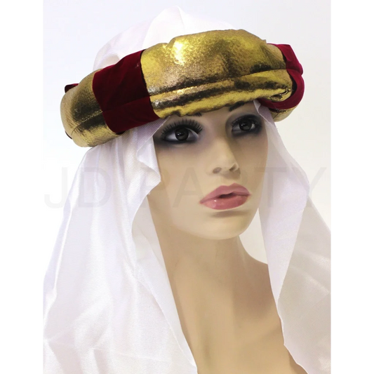 Arabian Desert Prince Hat Headpiece Costume Party Fancy