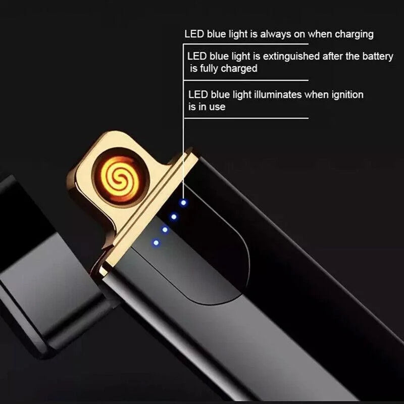 Arc Rechargeable Windproof Flameless Electronic Metal