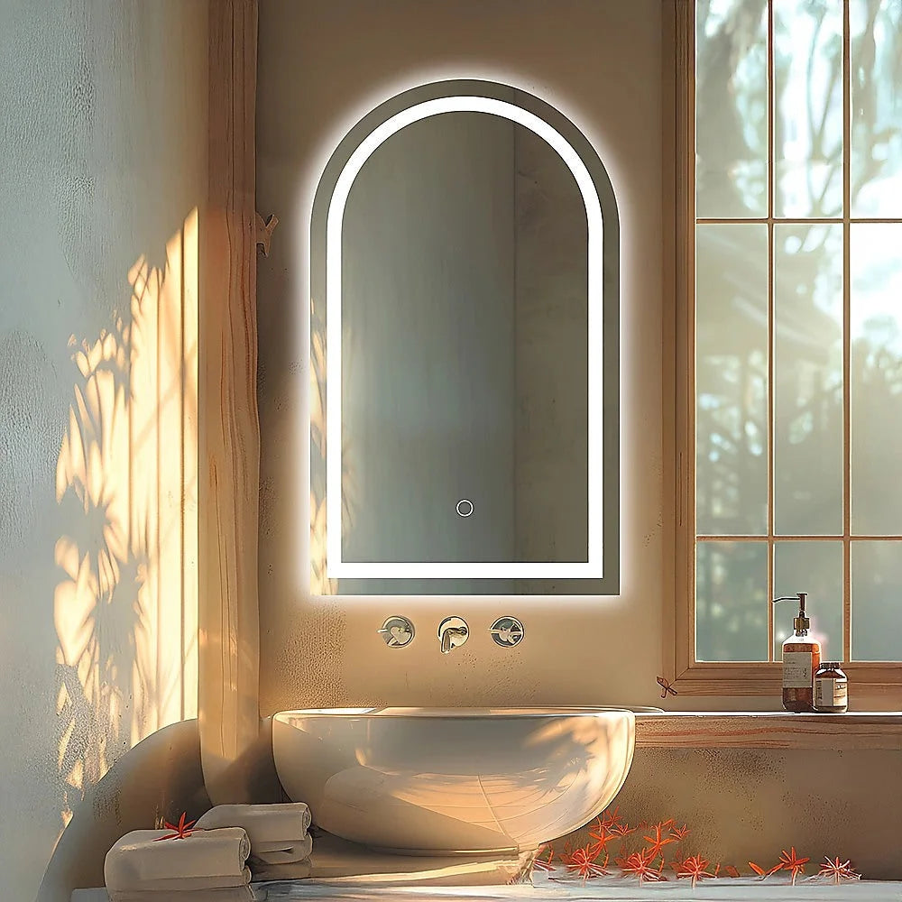 Arched LED Wall Mirror Bathroom Mirrors Makeup Anti-fog