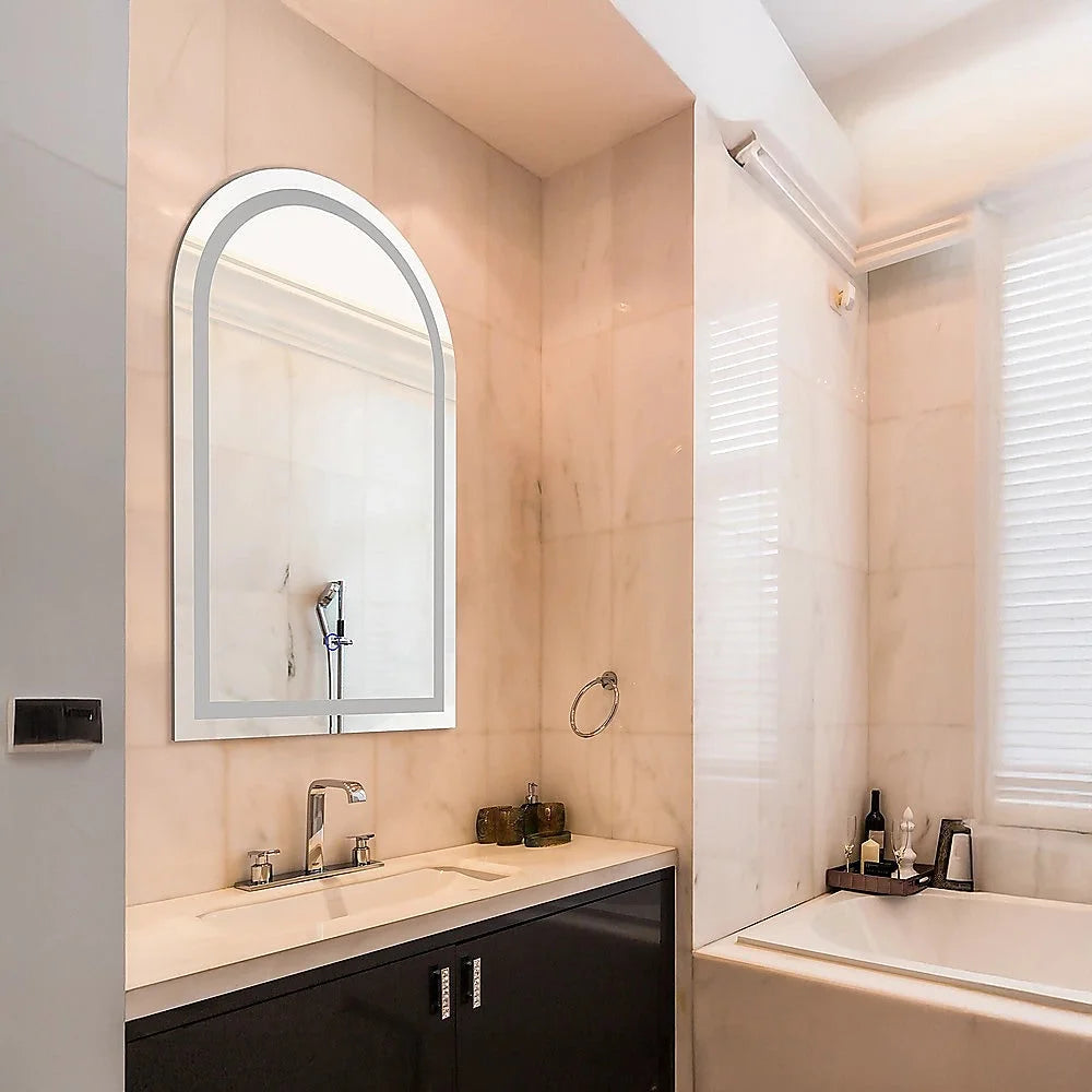 Arched LED Wall Mirror Bathroom Mirrors Makeup Anti-fog