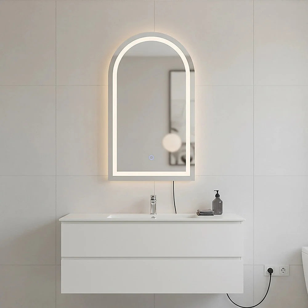 Arched LED Wall Mirror Bathroom Mirrors Makeup Anti-fog