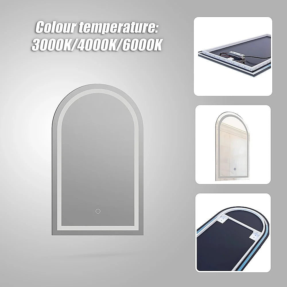 Arched LED Wall Mirror Bathroom Mirrors Makeup Anti-fog