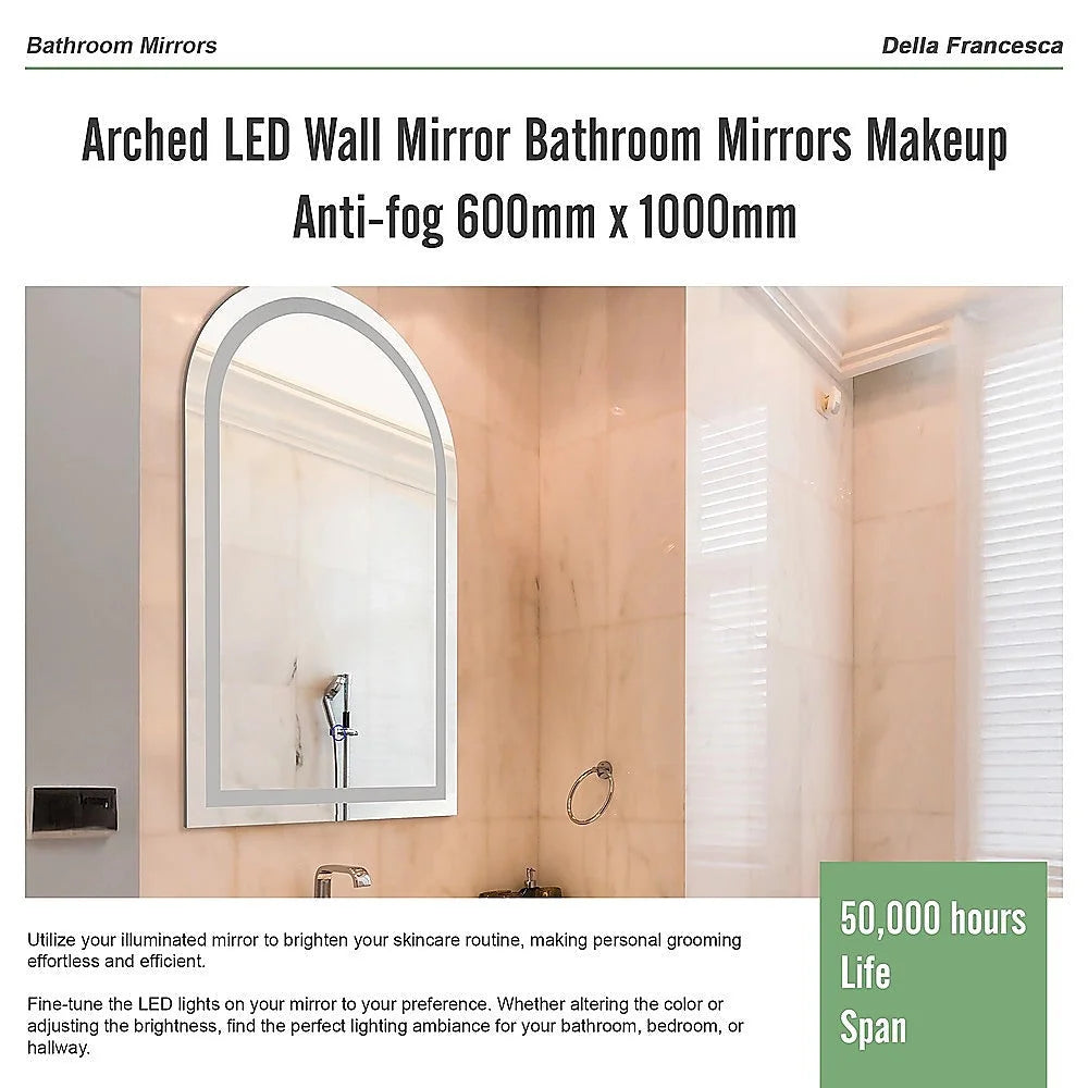 Arched LED Wall Mirror Bathroom Mirrors Makeup Anti-fog