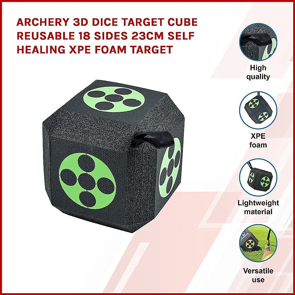 Archery 3D Dice Target Cube Reusable 18 Sides 23CM Self