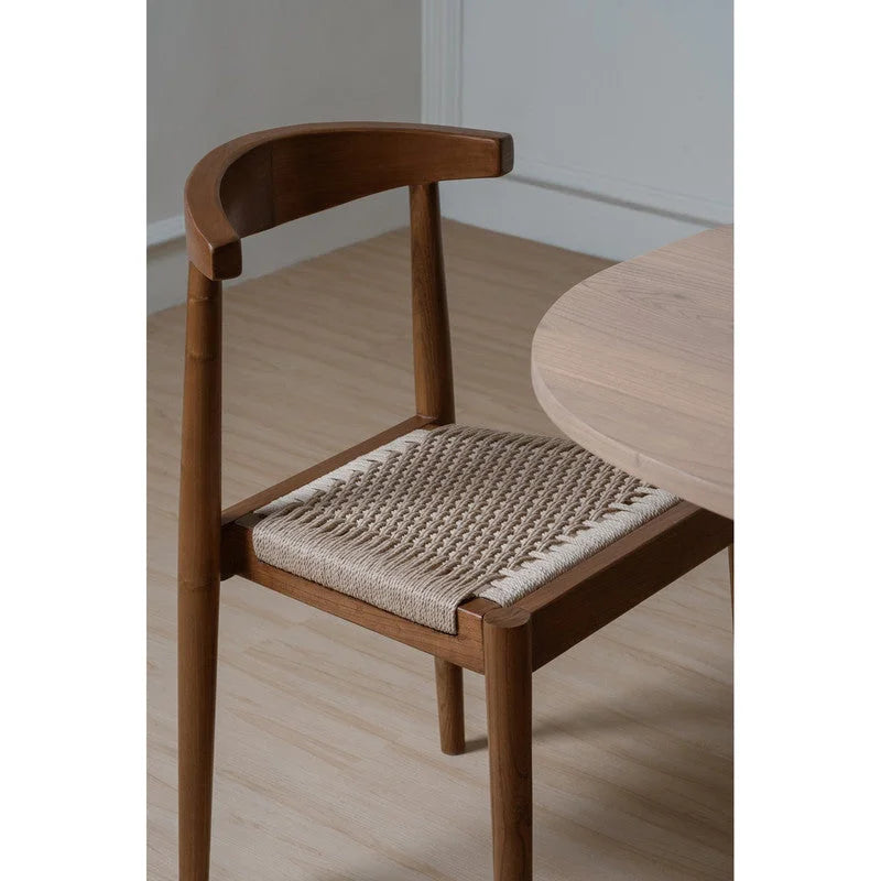 Arden Solid Oak Dining Chair with Loom (Almond) - Furniture